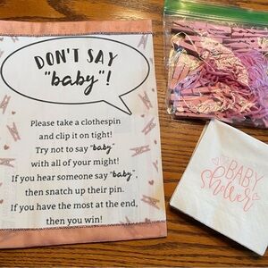 Baby Shower Game Set with Pink Accents